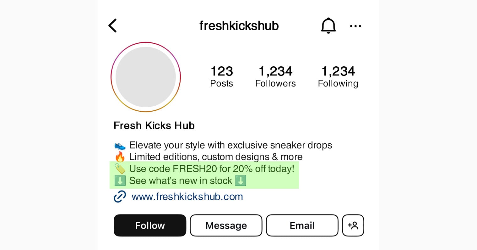 10 Instagram Bio Ideas to Increase Sales for Small Businesses - Example