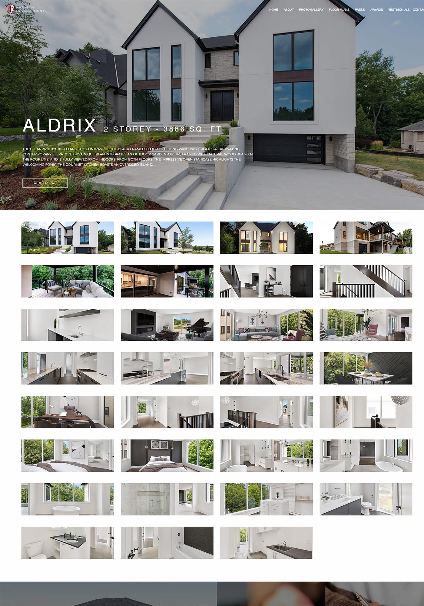 Custom Home Builders Website Designs - Individual Home Page