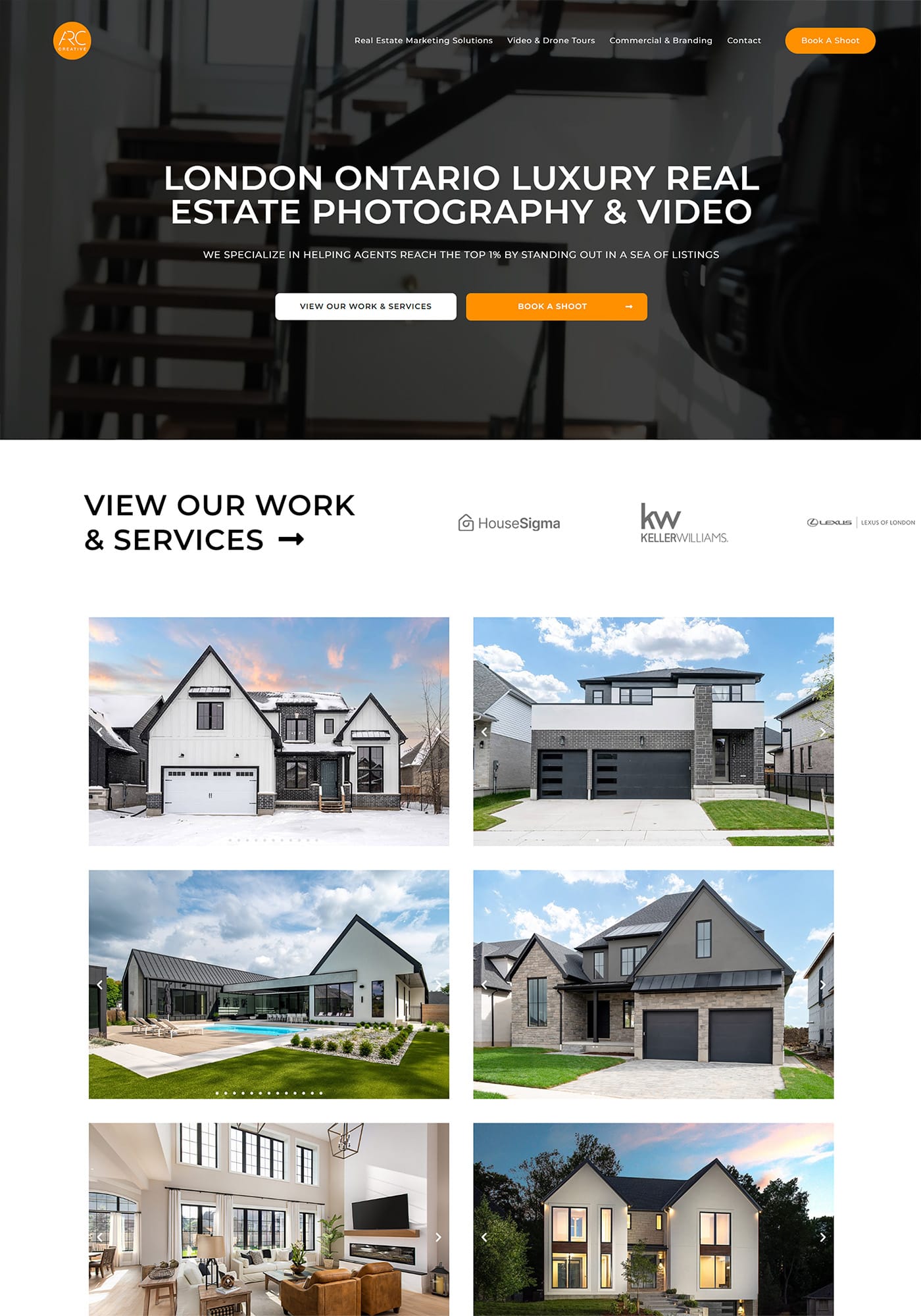 Real Estate Photography Website Designs - Home Page