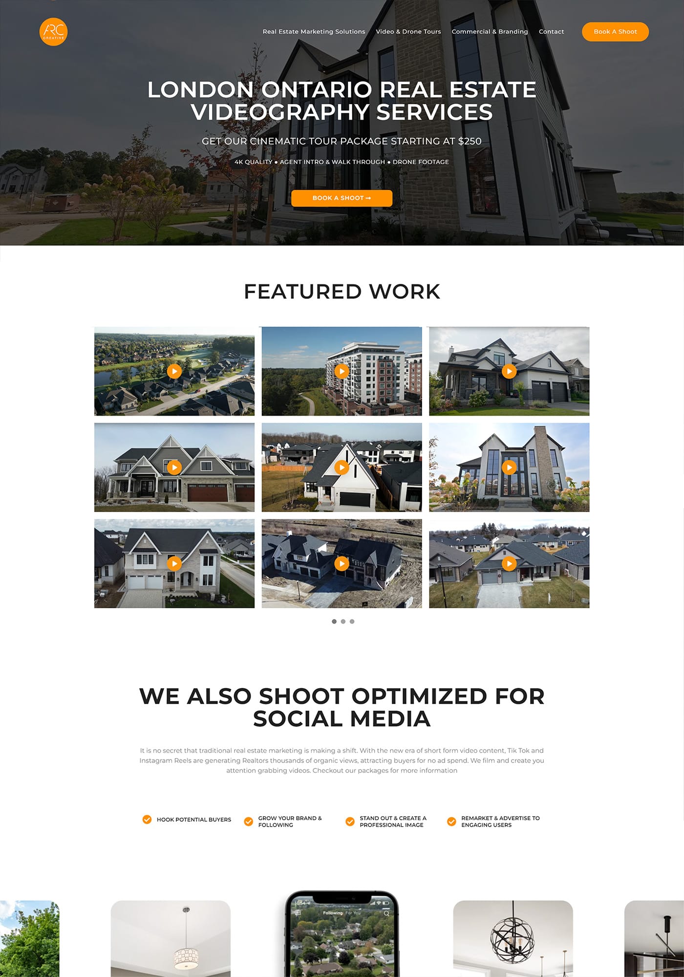 Real Estate Photography Website Designs - Service Page - Videography